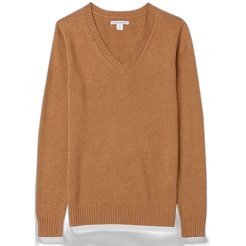 Amazon Sweater Size XS Long-Sleeve V-Neck Mustard (60)